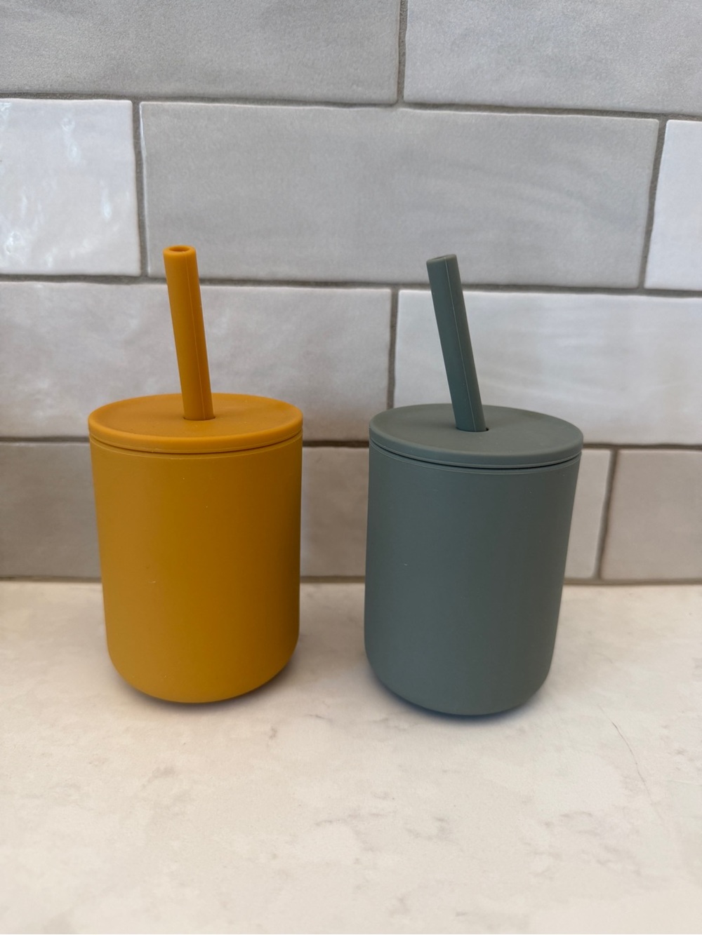 Baby Silicone Straw Cups Set